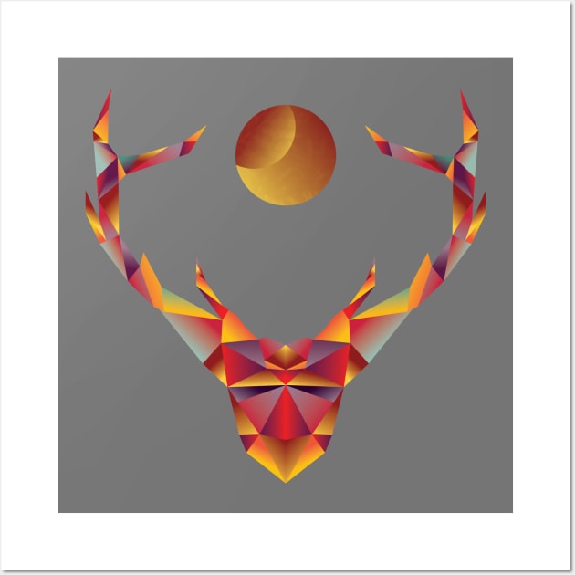 Gradient Stag Wall Art by partimesloth